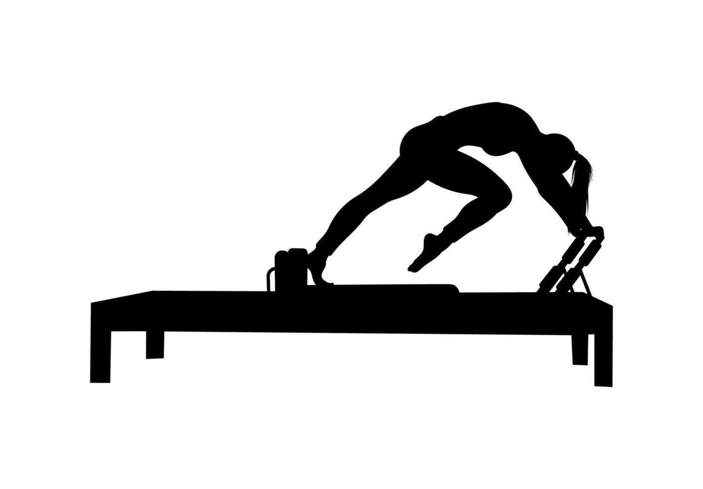 Fitness Silhouette. Pilates with Equipment vector