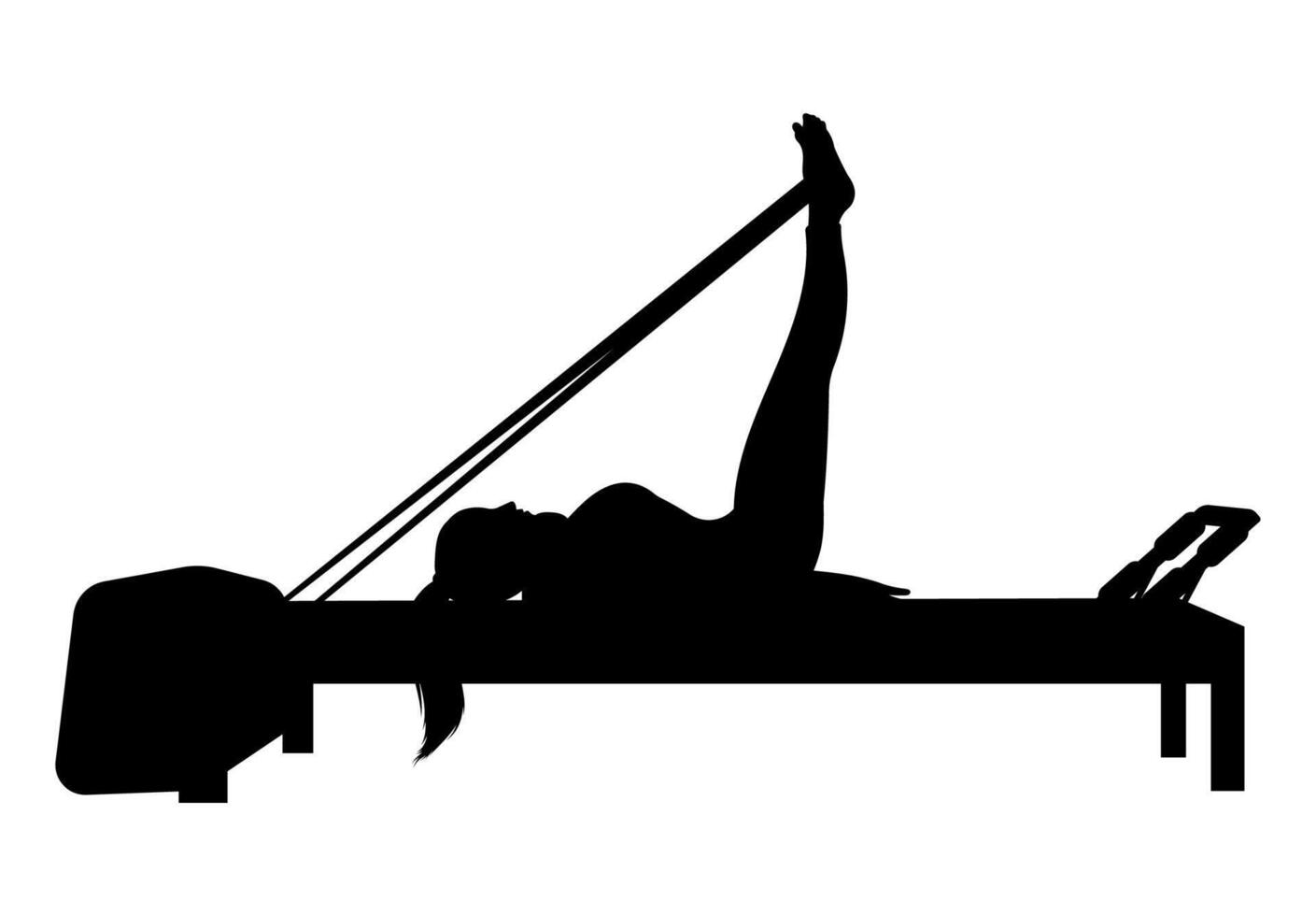 Pilates Workout on Reformer. Illustration vector