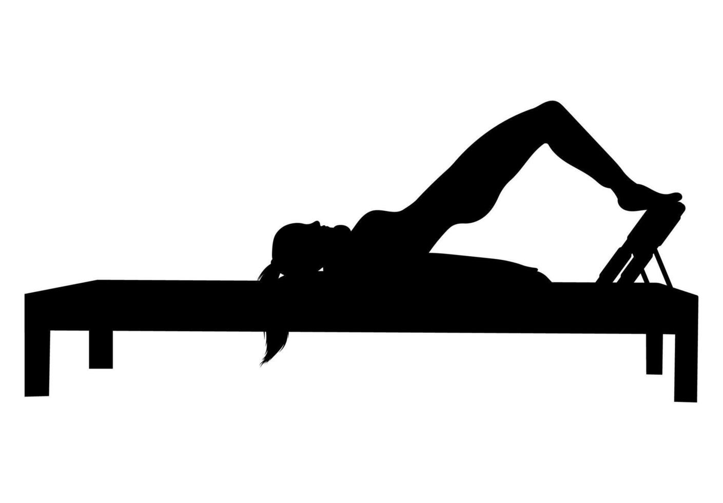 Equipment. Assisted Pilates. Silhouette vector