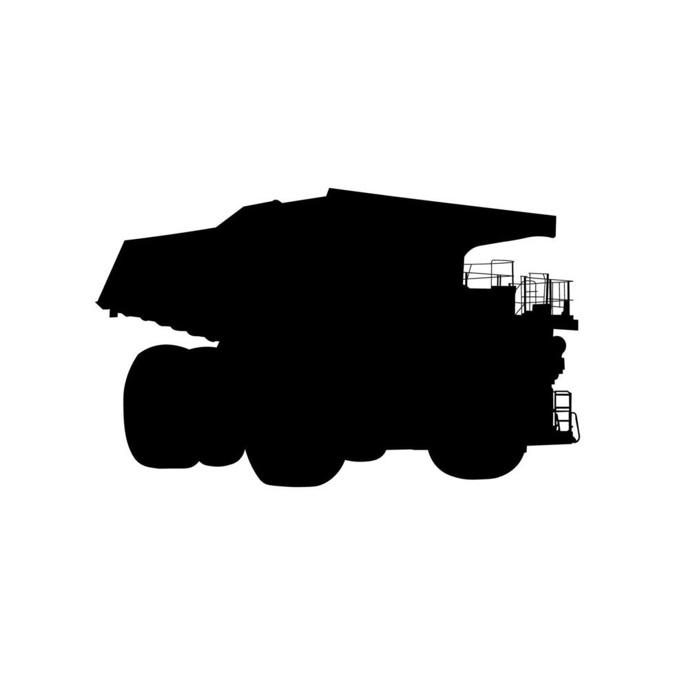 Silhouette of the largest dump truck on a white background vector