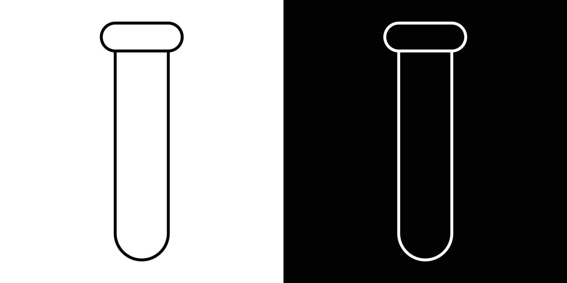 Simple outline of a test tube, a classic symbol for science, research, and laboratory experiments, clean illustration for educational and scientific designs, high resolution available vector