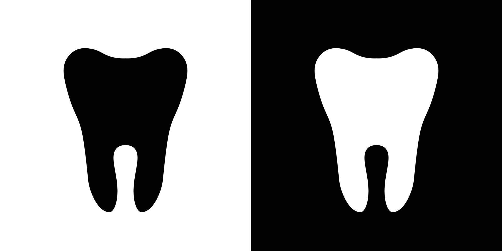 Black and White Tooth Illustration for Dental Care and Oral Hygiene vector