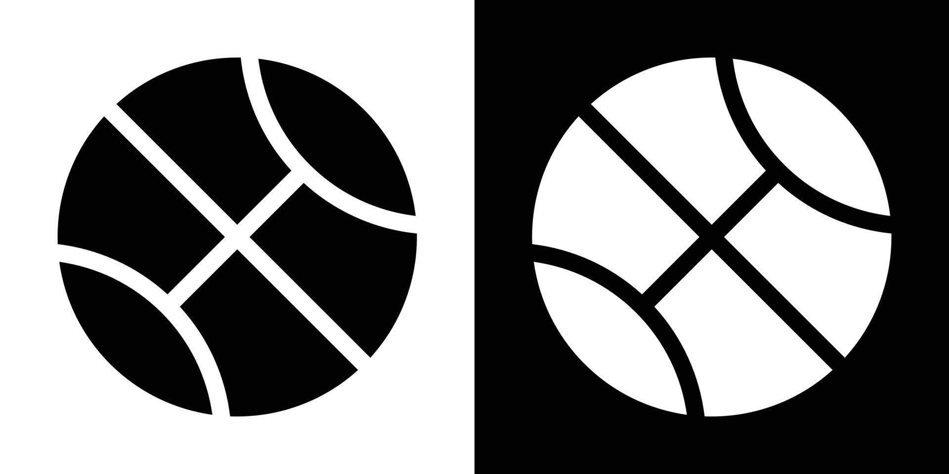 Minimalistic Black and White Basketball Icon in Two Bold Color Variations vector