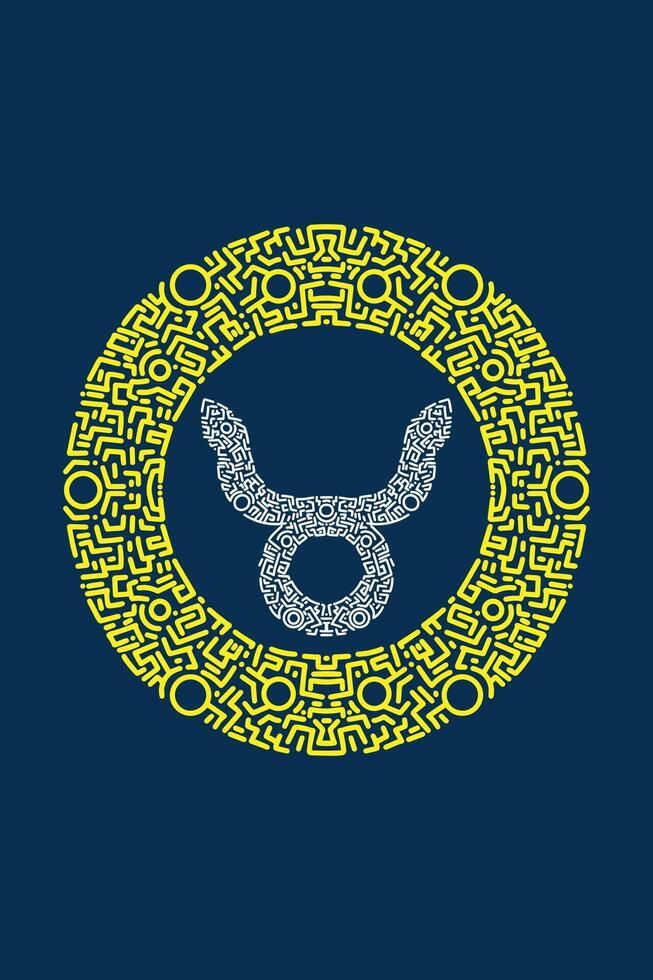 Sign of Taurus Zodiac with Ornamental vector