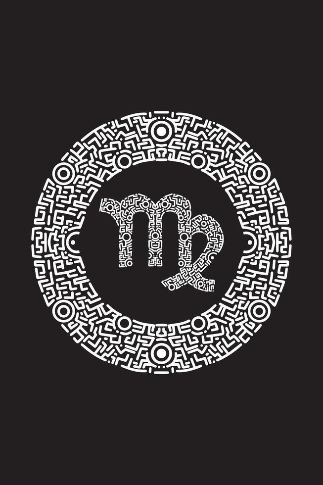 Virgo Zodiac Illustration with Decorative Touches vector