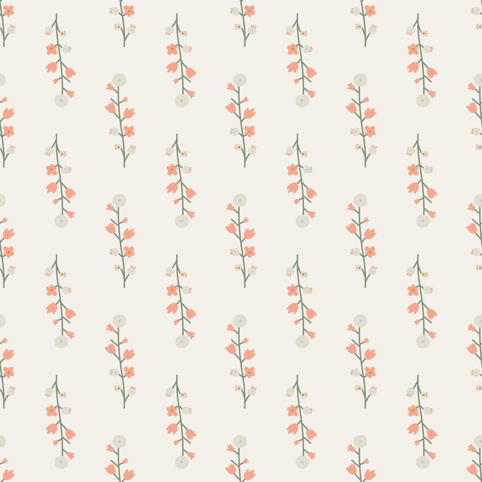 Seamless pattern with herbal elements. vector