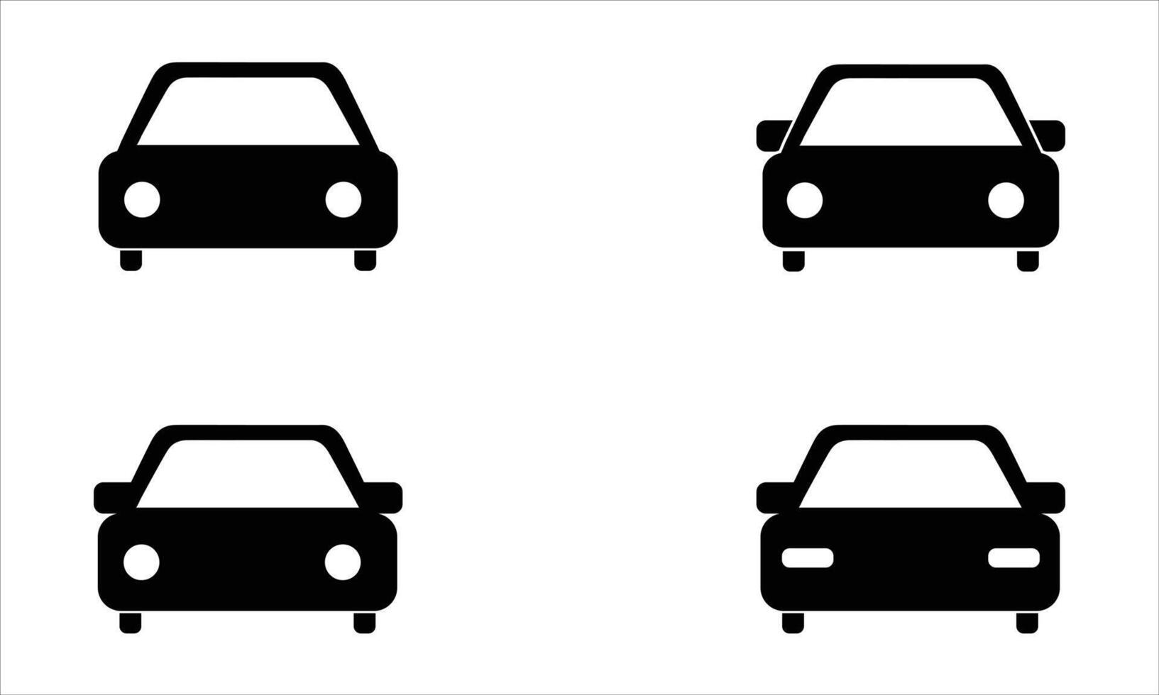 Car front views silhouettes set vector