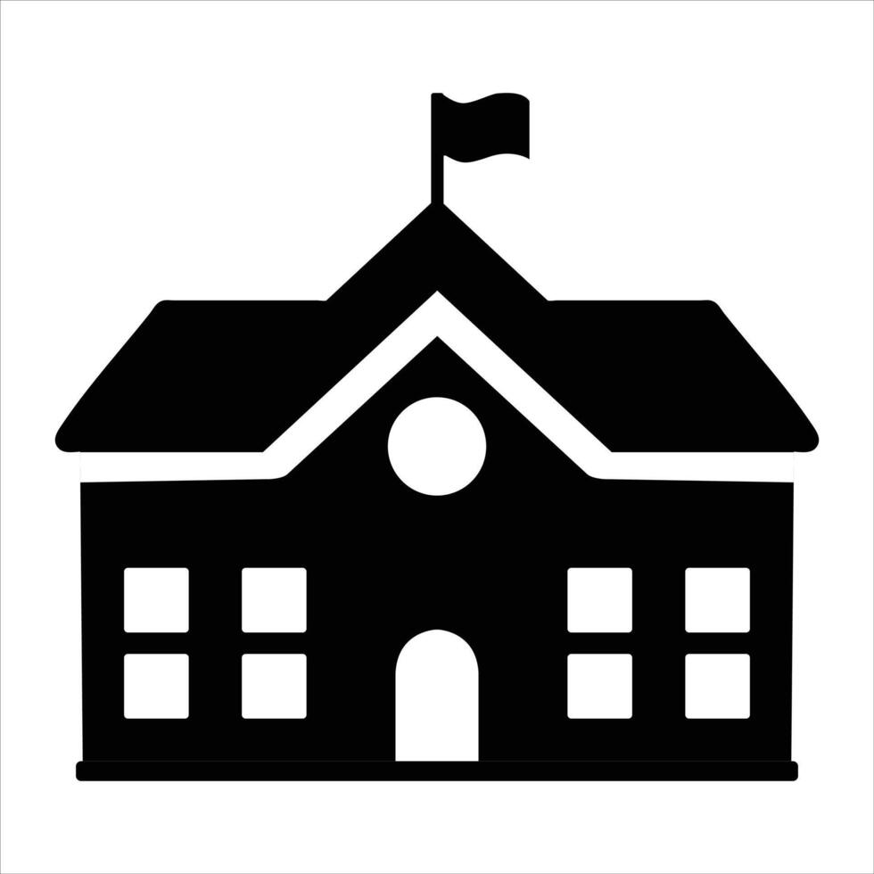 Silhouette of a School building vector
