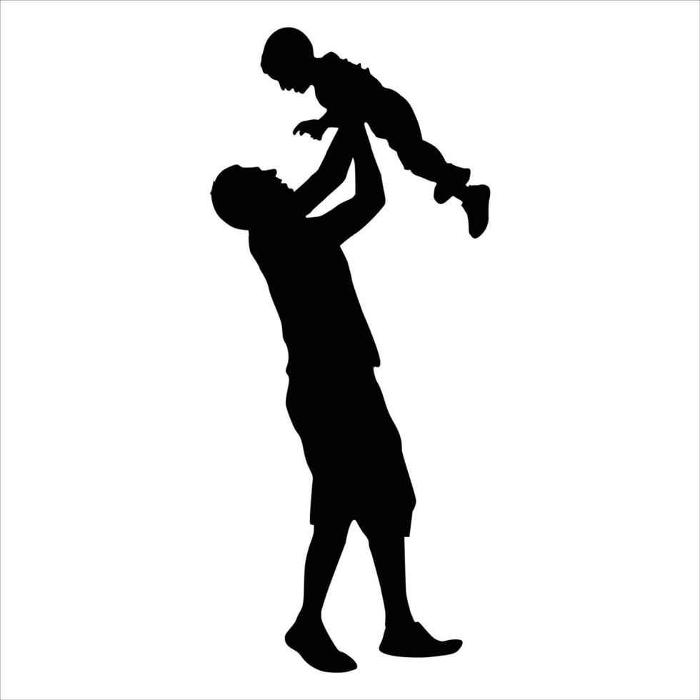 Father and son silhouette Illustration vector