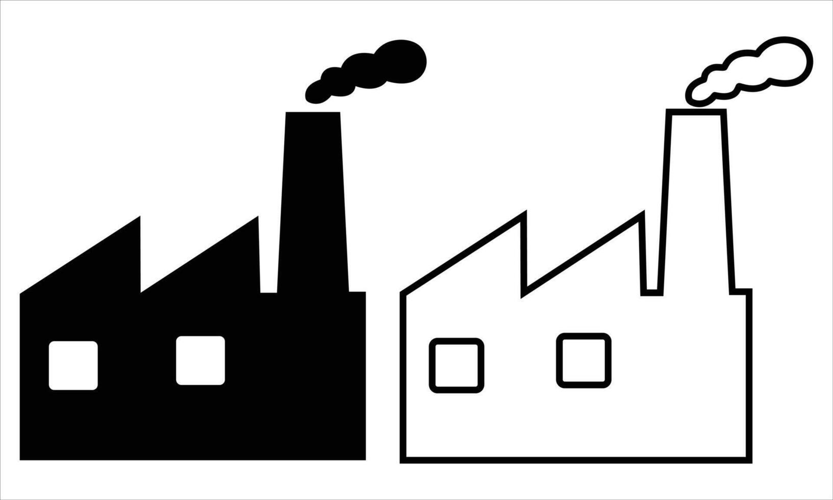 Black silhouette of a factory on white vector