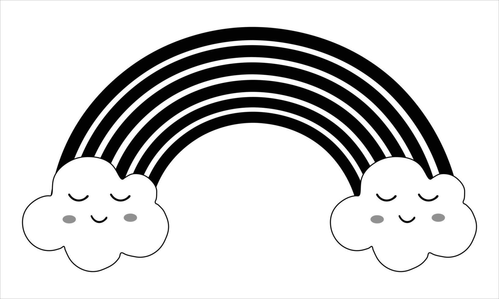 Hand drawn rainbow vector