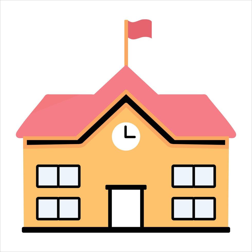 School building on a white background vector