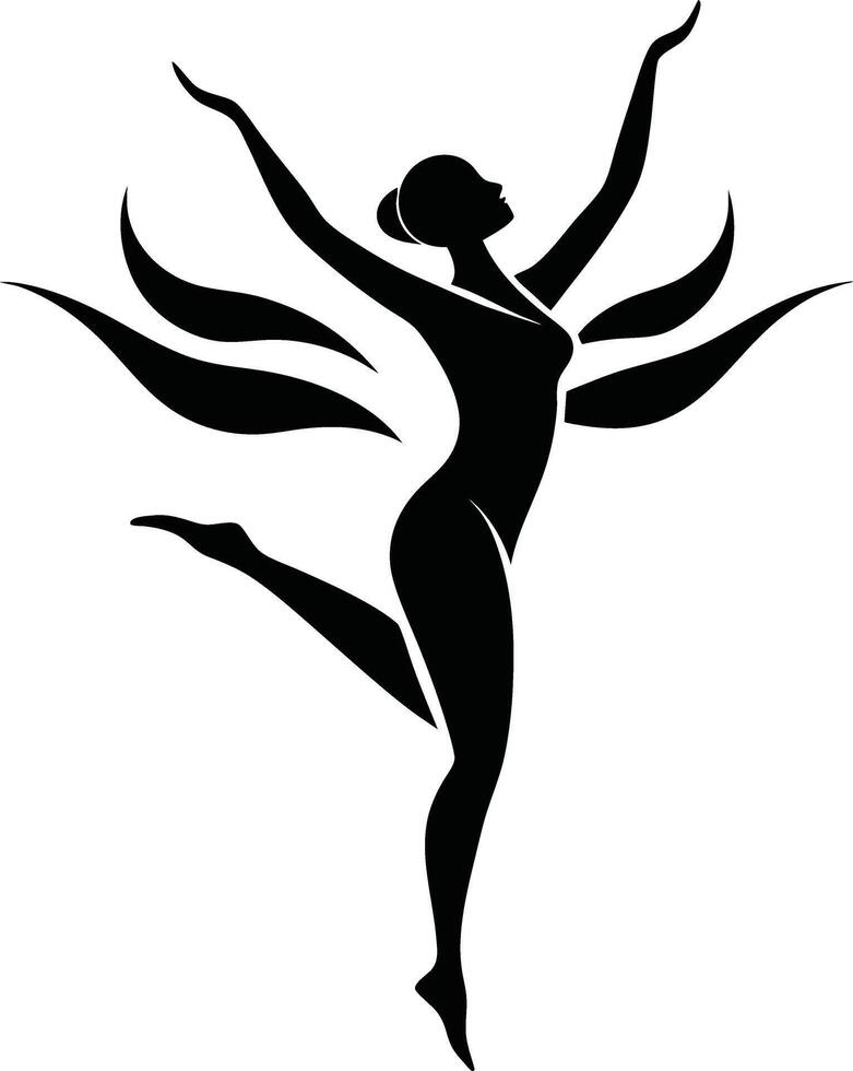 A silhouette of a woman with wings vector