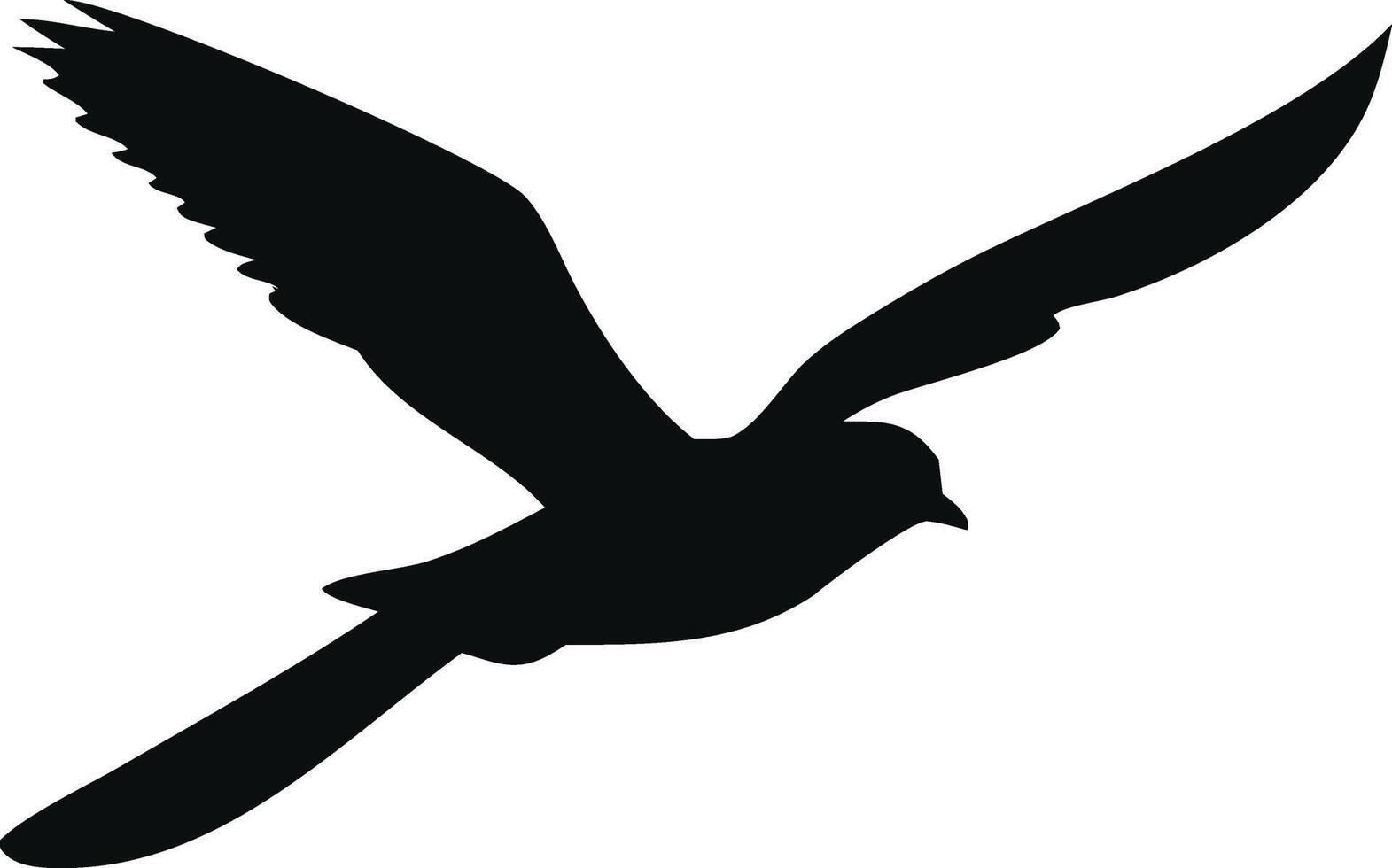 Black Silhouettes of Flying Birds in Various Poses vector