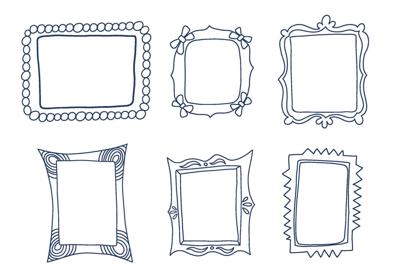 Set of Hand-Drawn Decorative Vintage Frames vector