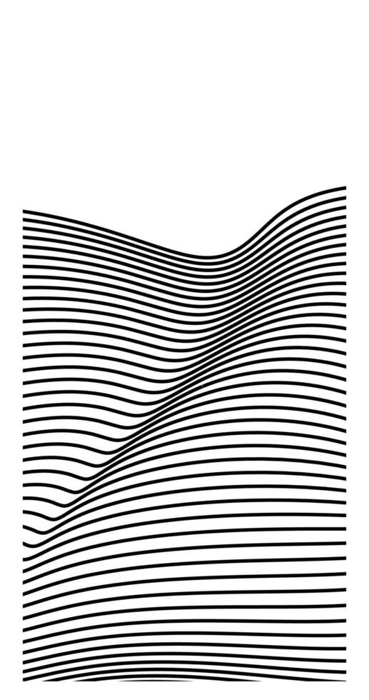 black waving Parallel lines on empty background geometric design vector