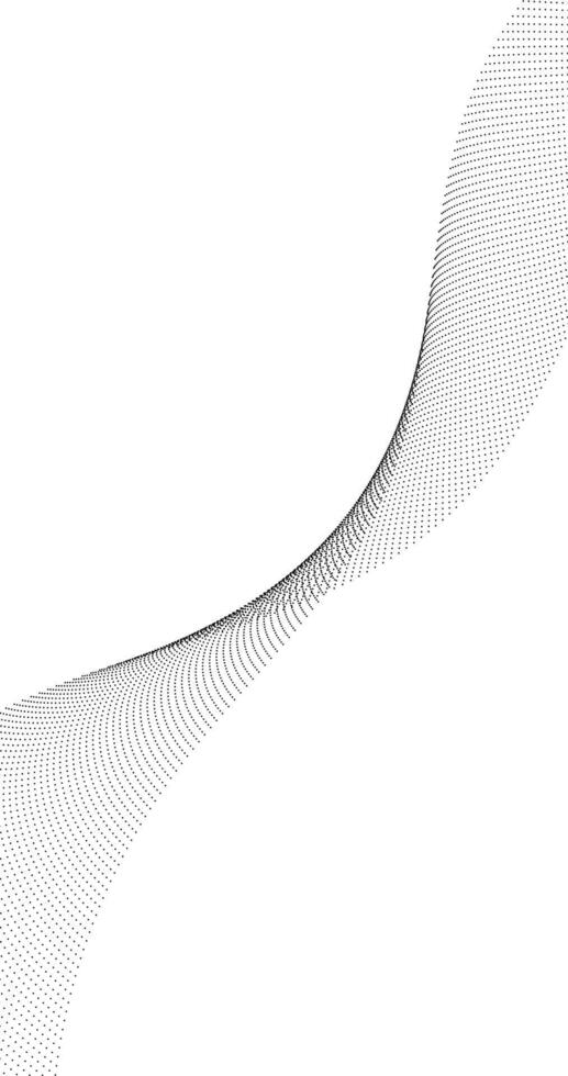 Vertical Abstract wave of particles on a white background. Template for design element vector