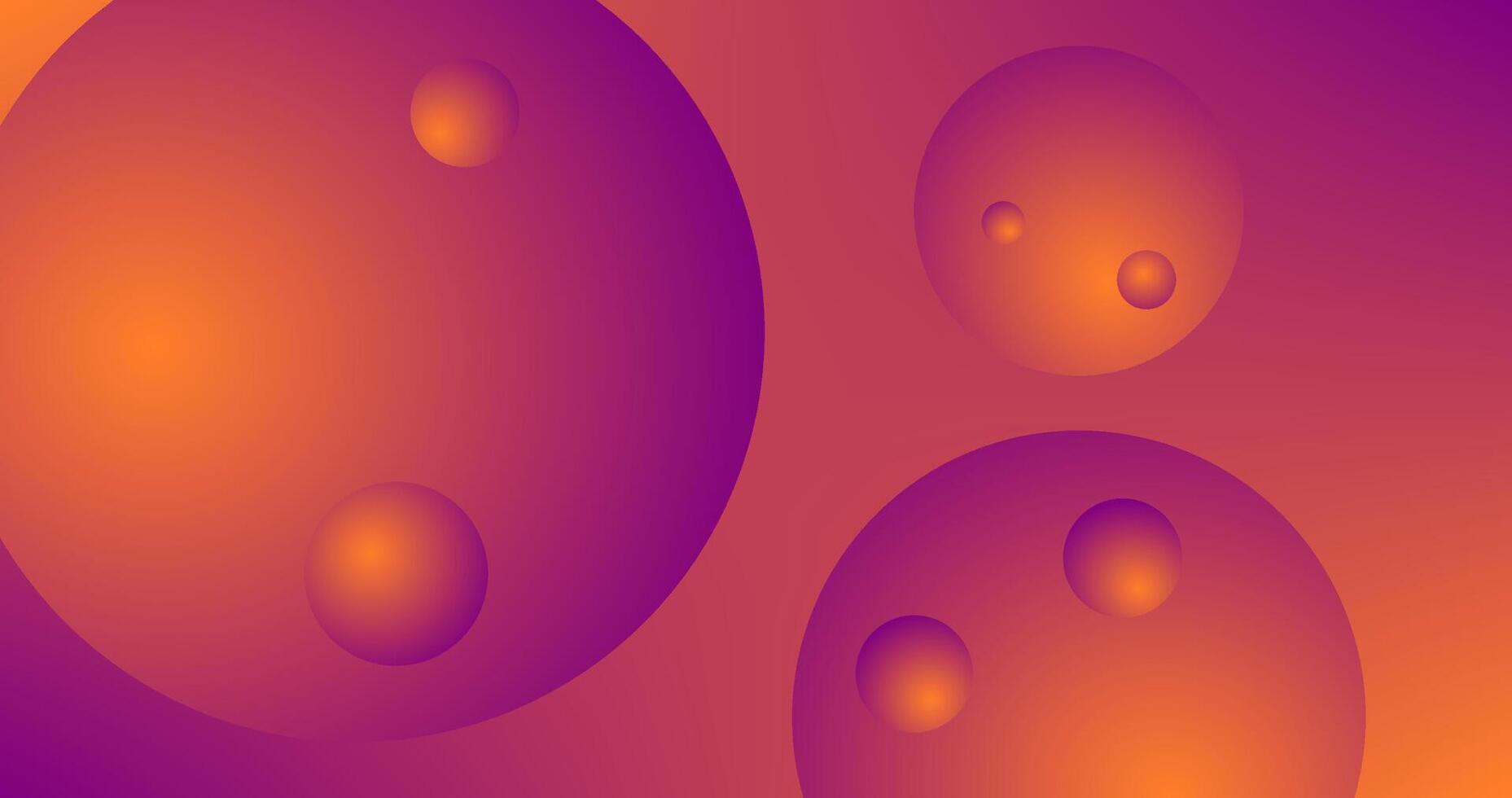Dark Purple Orange Gradient Abstract background with Dark Purple Orange circles Balls vector