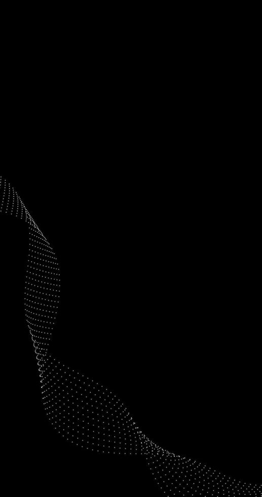 Dynamic wave of particle dots on empty Black background illustration vector
