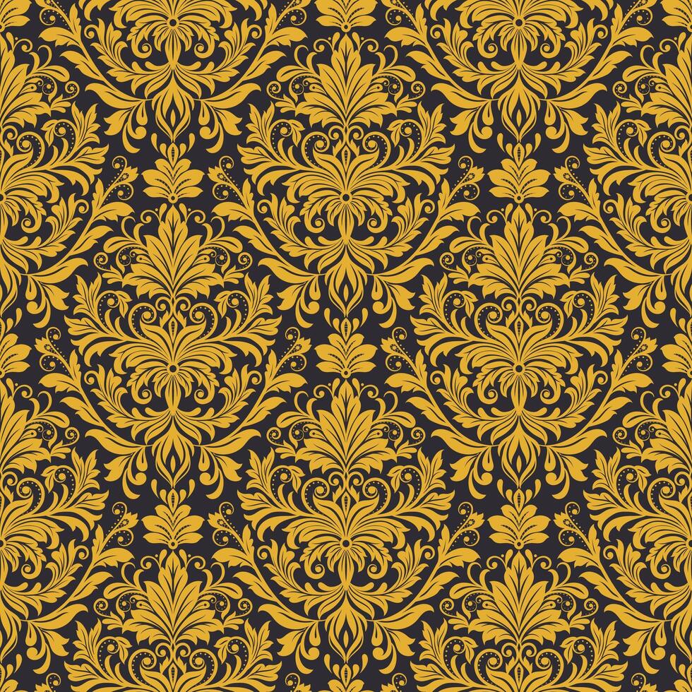 Gold Damask Luxury Decorative Textile Pattern vector
