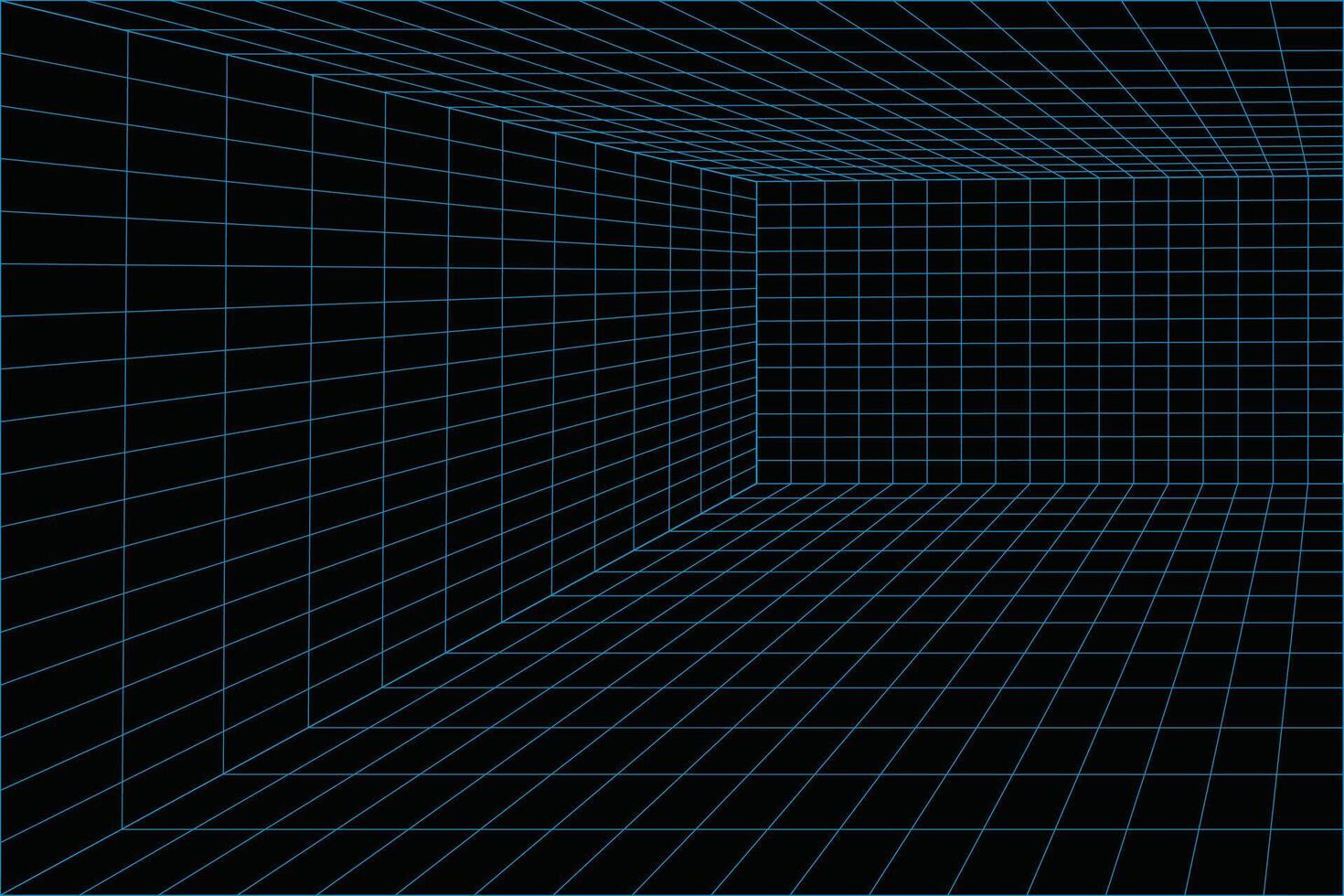 Wireframe Room Perspective vector