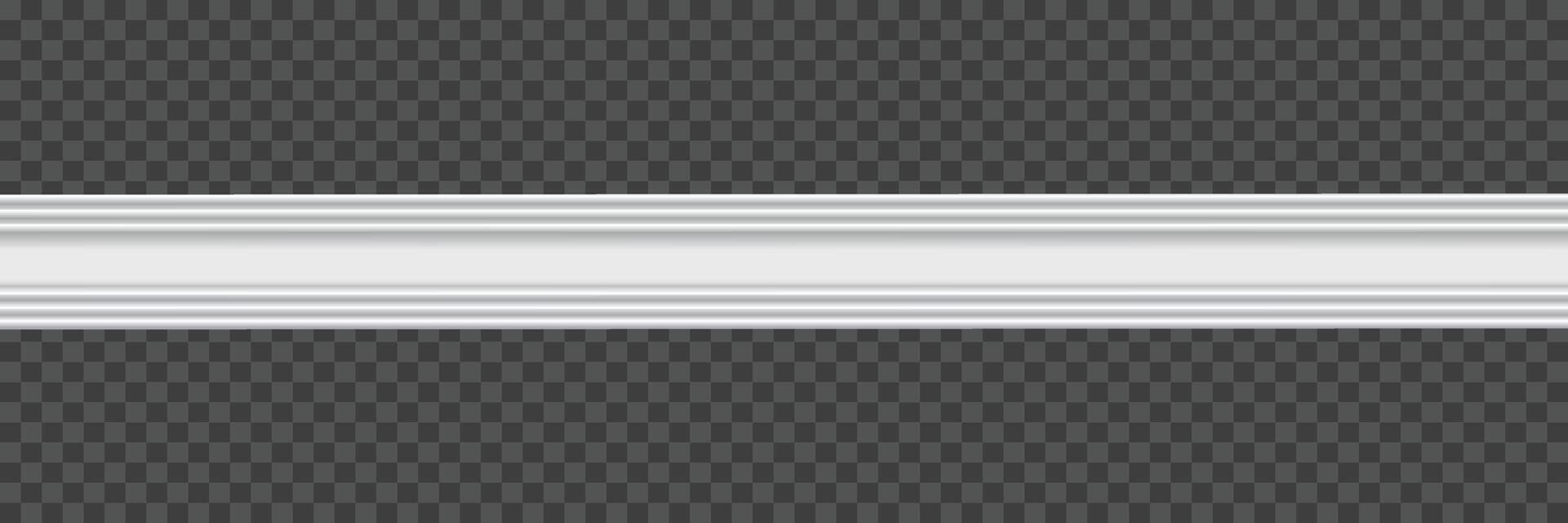 White decorative moulding baseboard in empty modern room interior wooden trim wall panel frame design stock vector