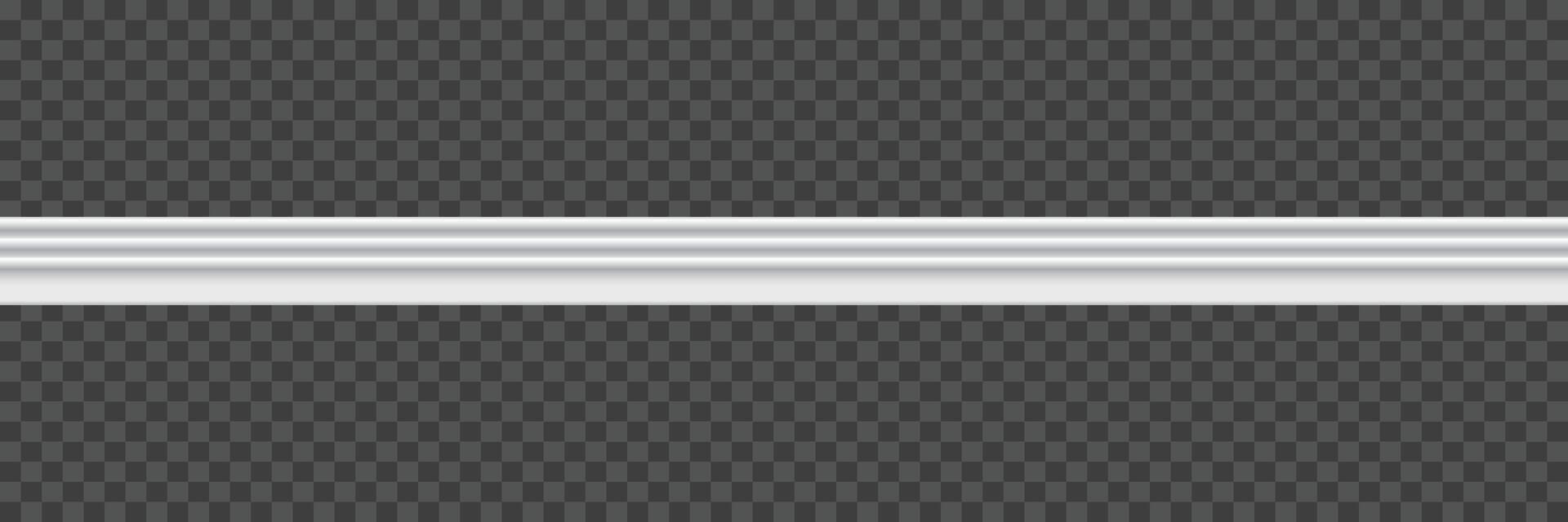 White decorative moulding baseboard in empty modern room interior detail trim wall panel design vector