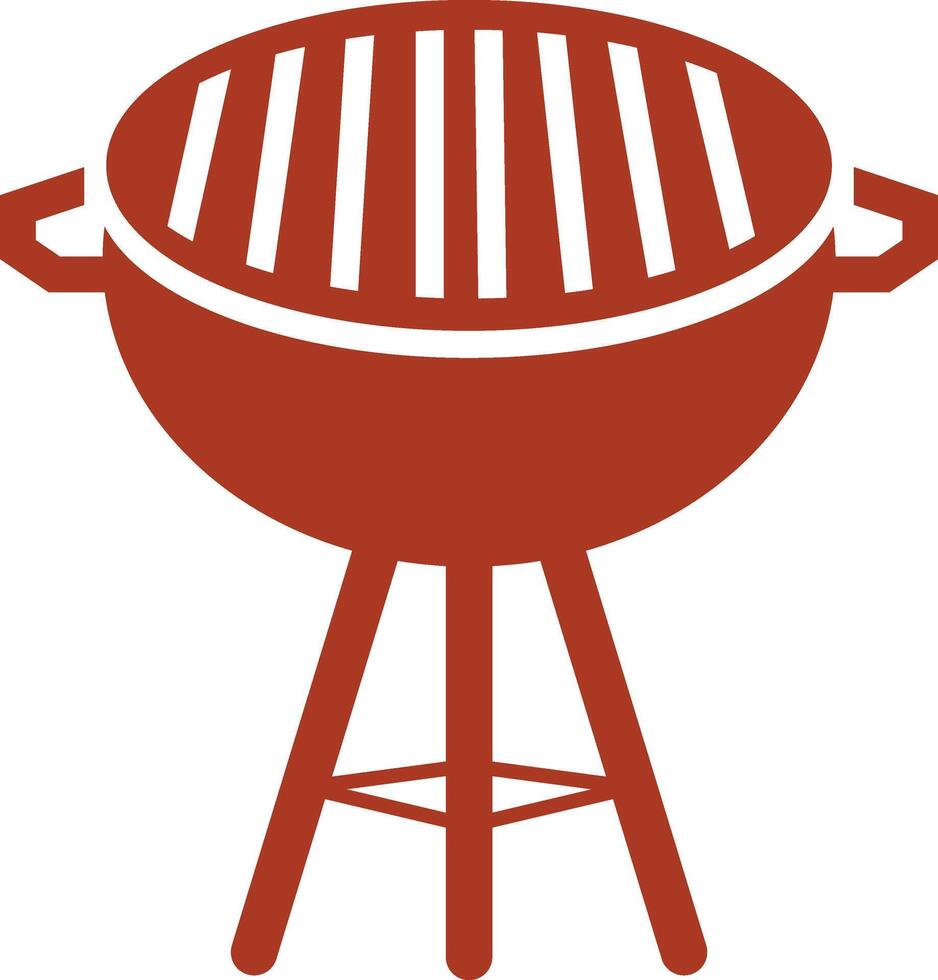 Simple illustration of a red-brown barbecue grill. vector