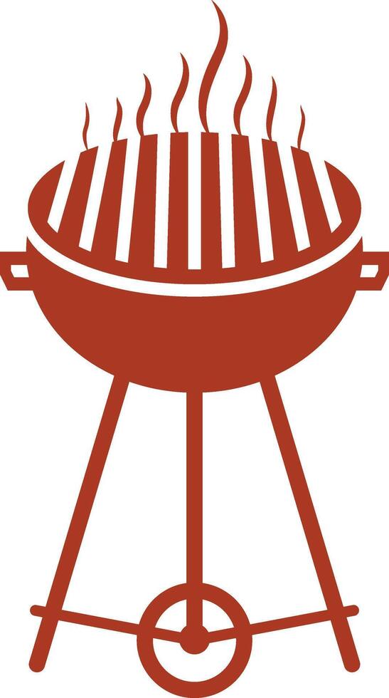 Simple illustration of a portable charcoal grill on a white background vector