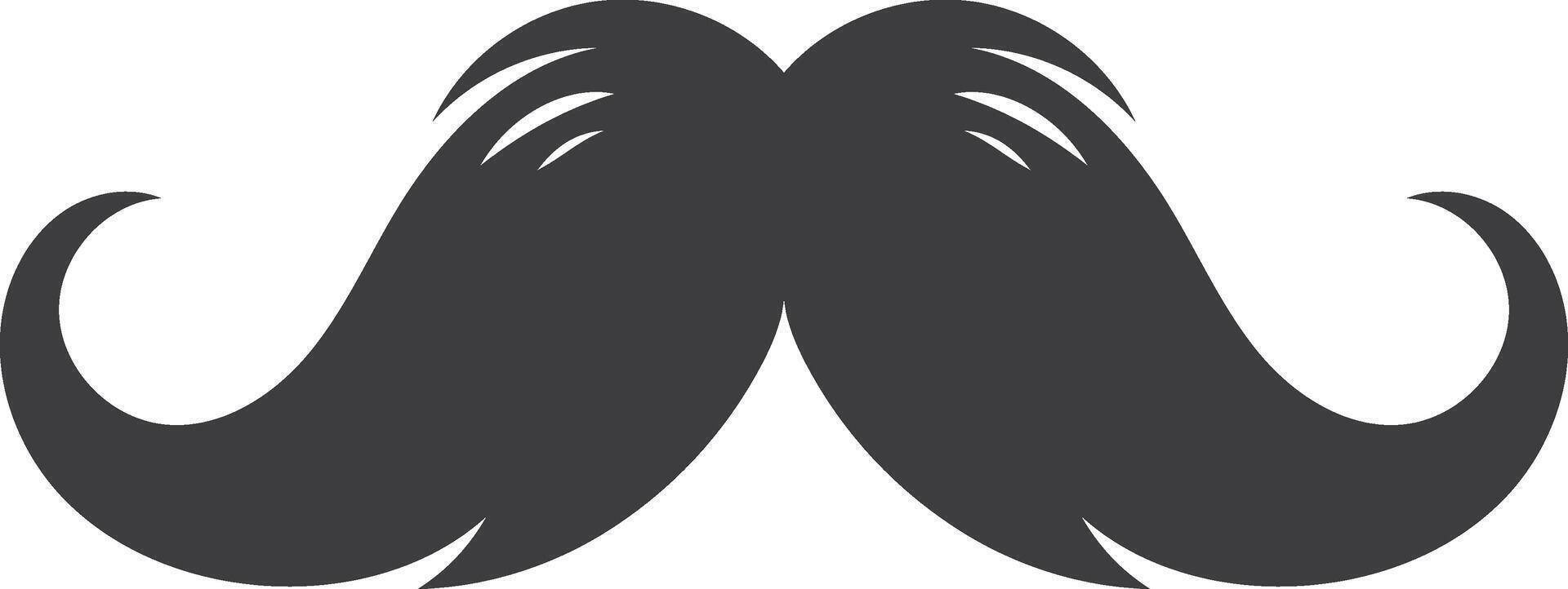 Black mustache silhouette, perfect for design elements. vector