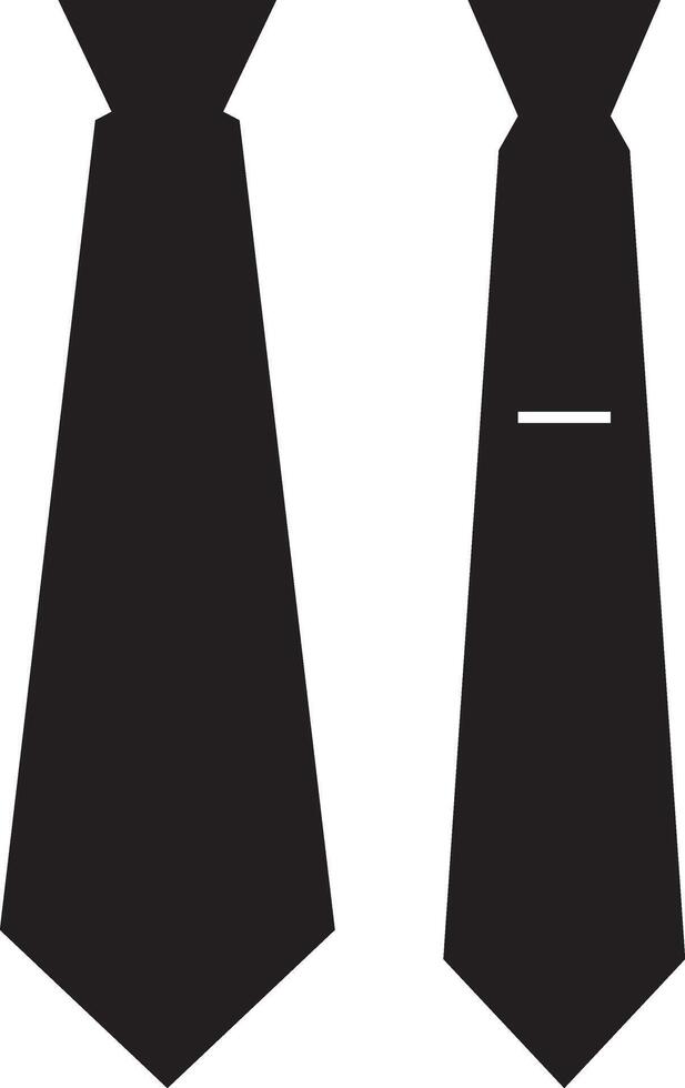 A black tie and a white tie are shown vector