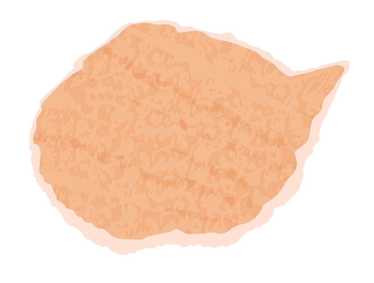 Retro speech bubble from old beige paper in circle shape vector