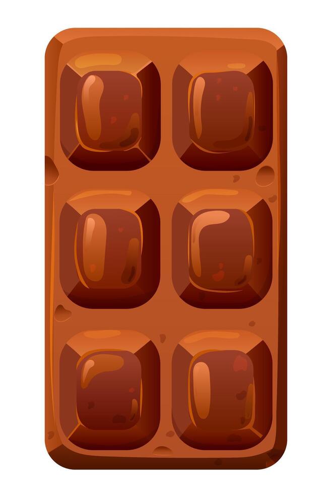 Tasty milk chocolate isolated on transparent background vector