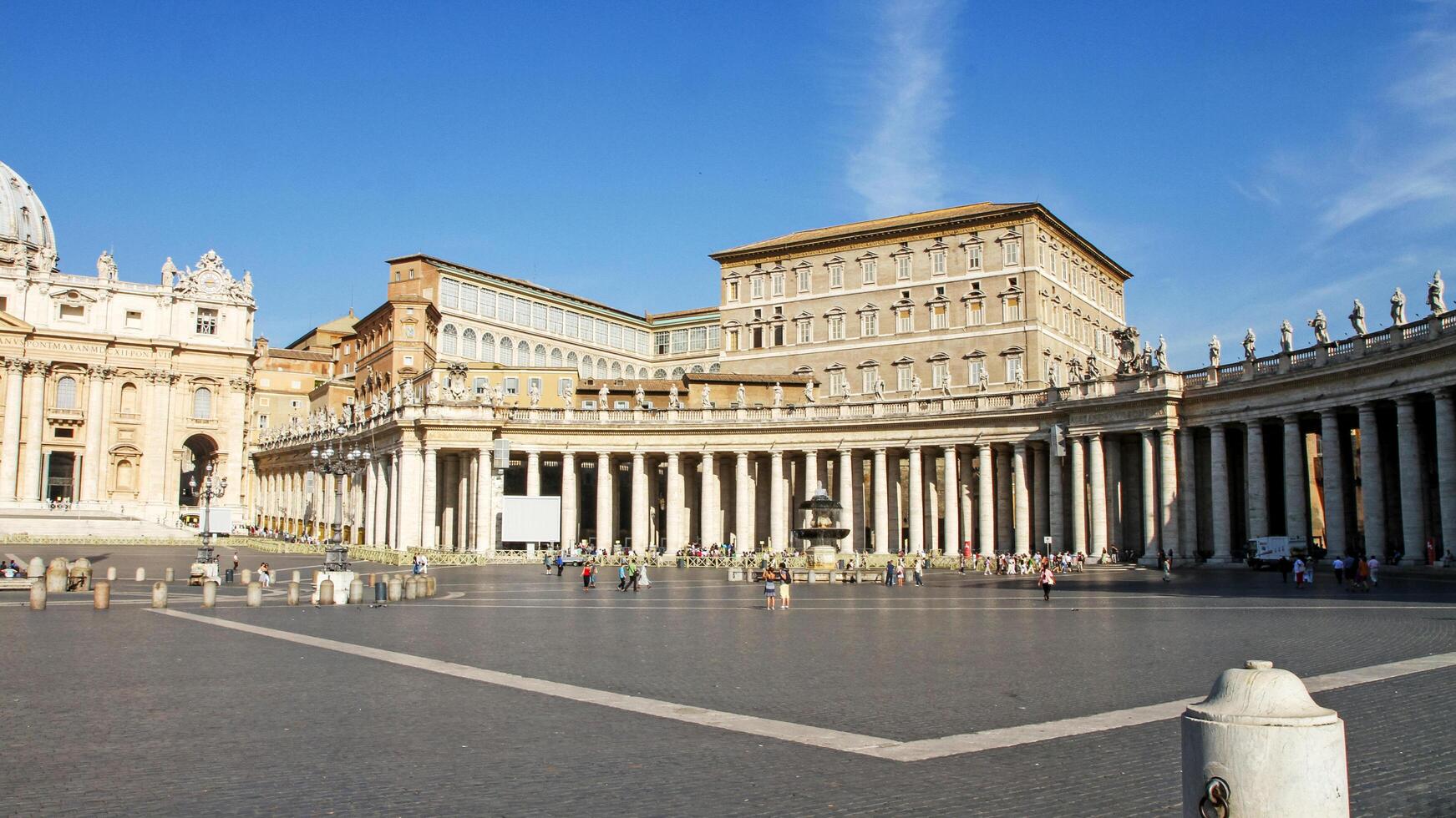 St. Peter's Square and the Vatican Cathedral on a sunny day. photo