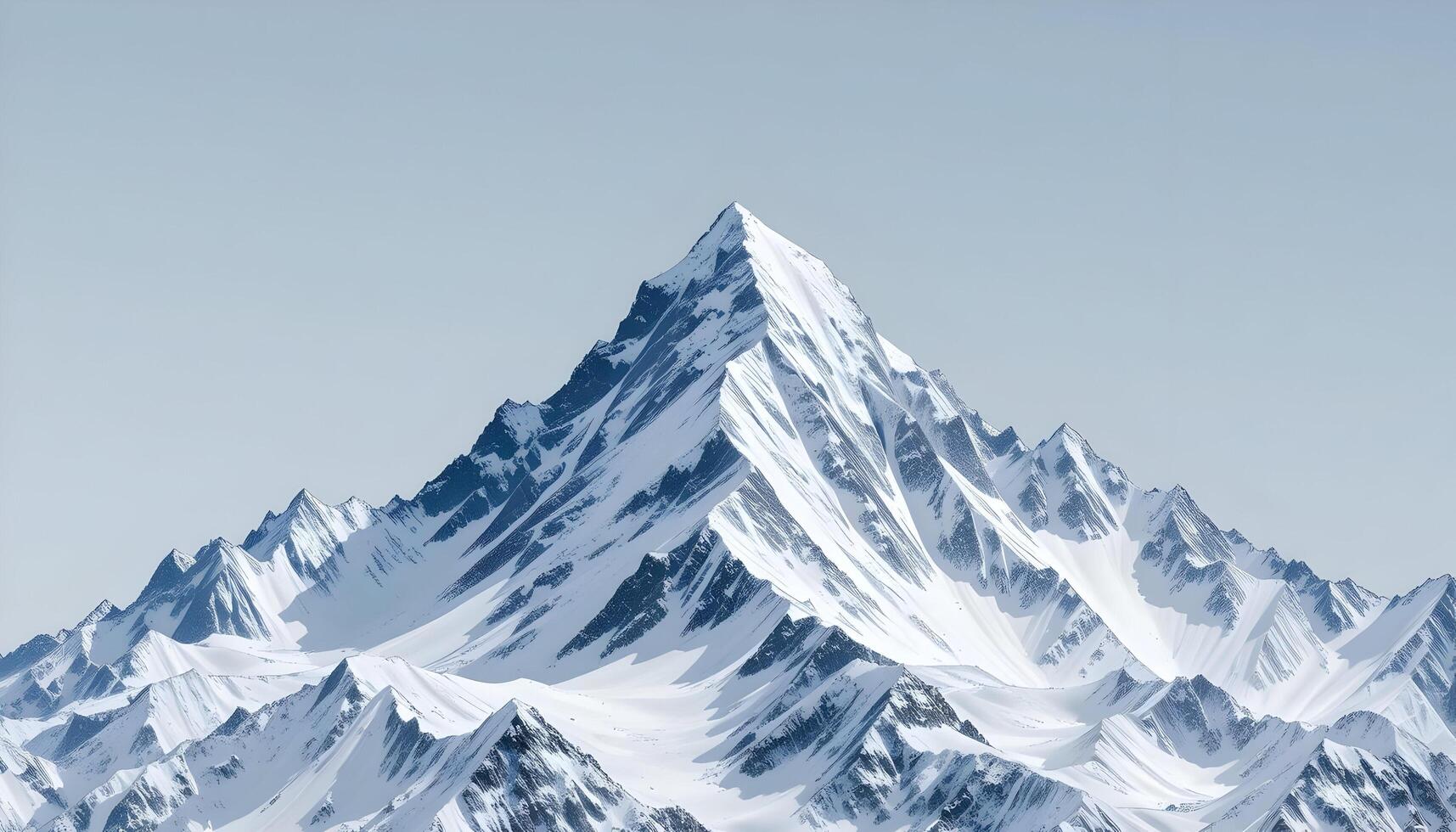 Majestic Snow Covered Mountain Peak Serene Winter Landscape photo