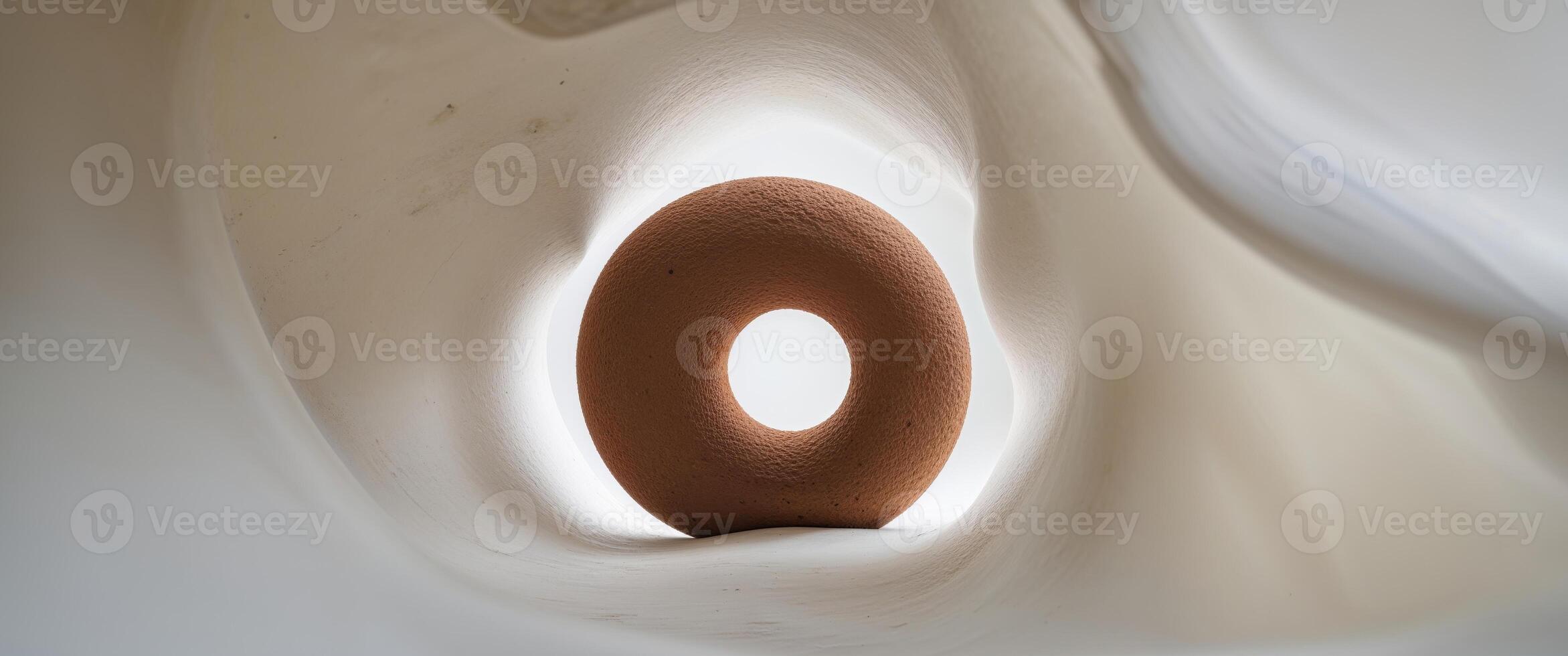 A donut sitting in a hole photo