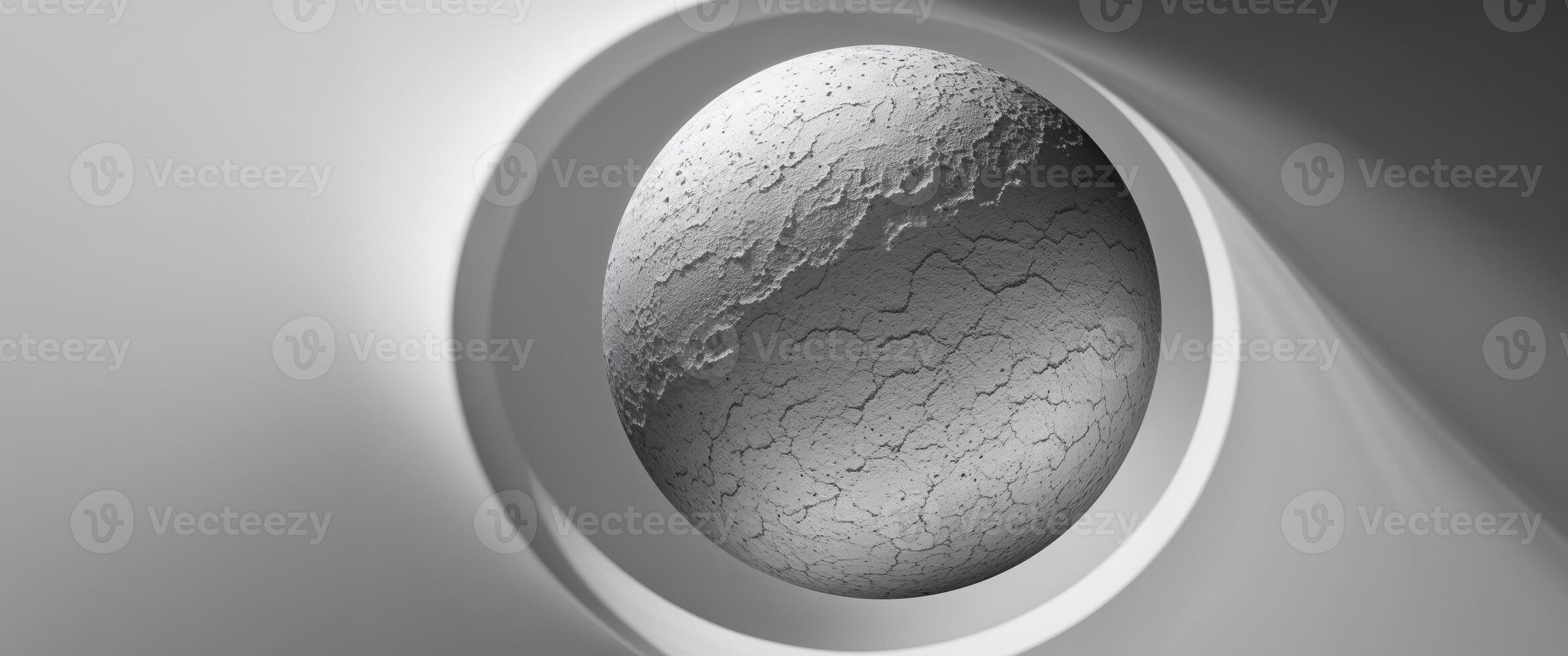 A white circular object with a crack in it photo