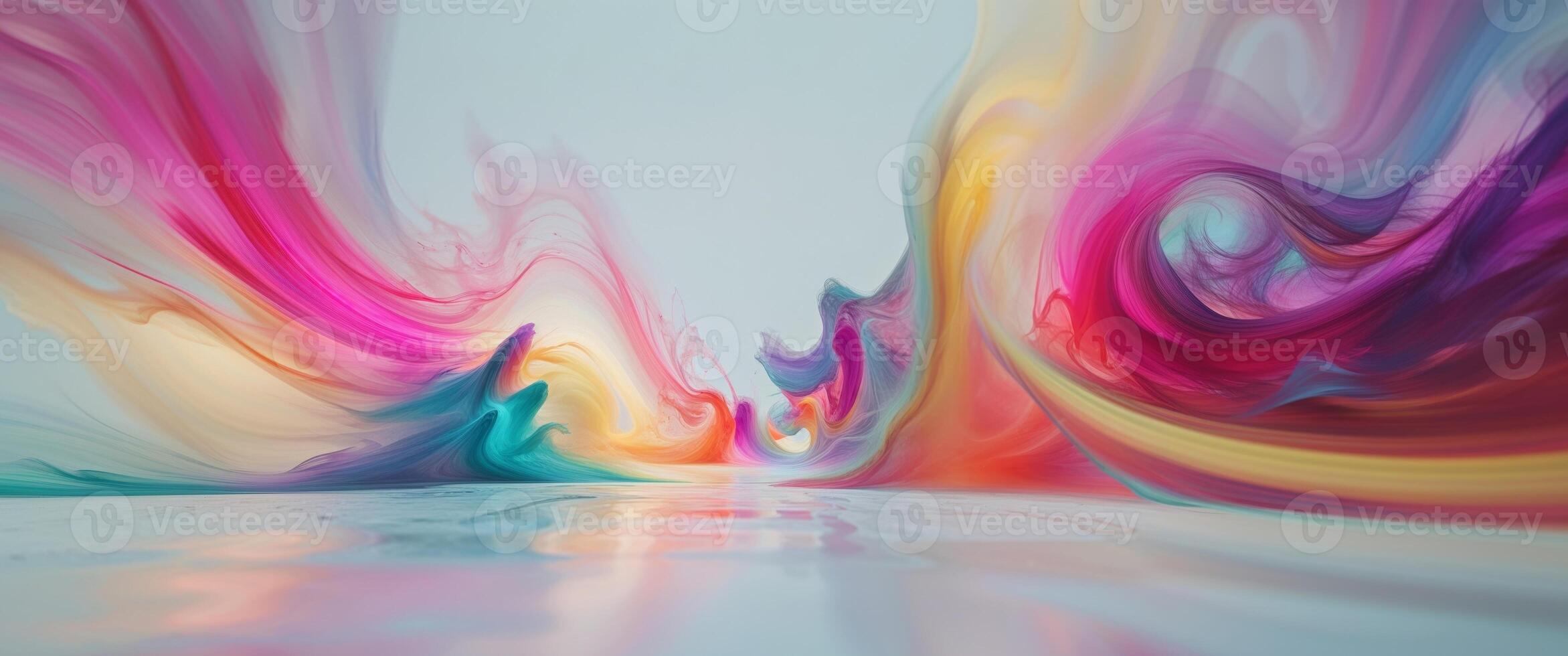 Abstract painting with colorful swirls photo