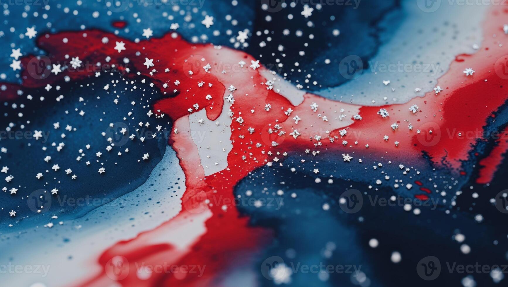 Abstract patriotic watercolor background with stars photo