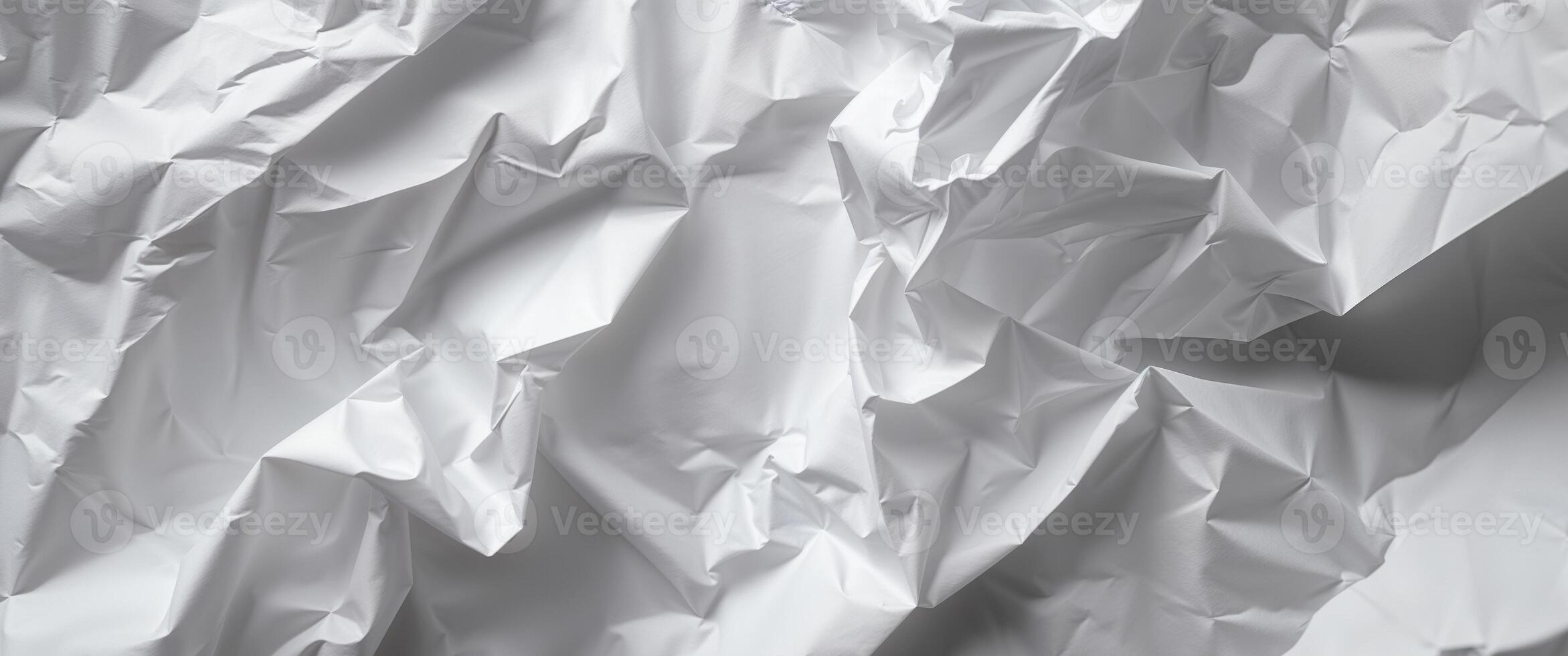 Abstract White Crumpled Paper Texture Background. photo