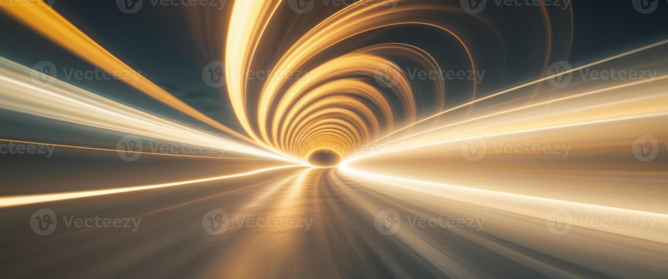 Abstract light streaks tunnel background image. photo