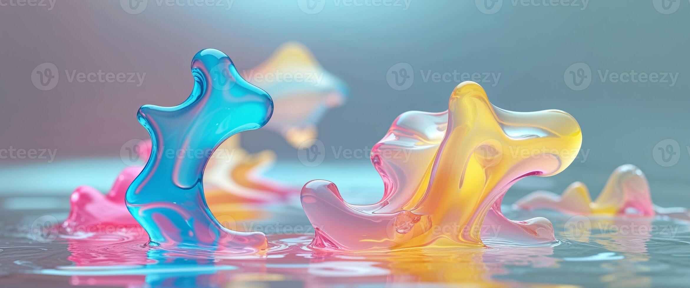 Abstract colorful liquid shapes background. photo