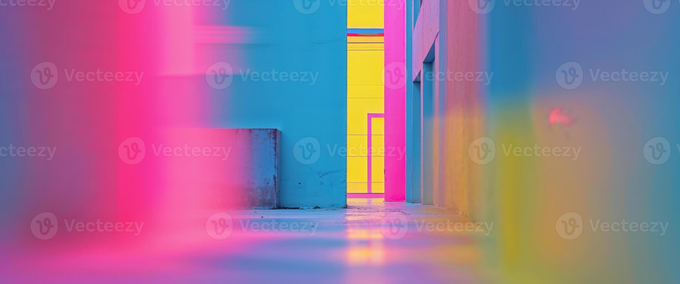 Abstract urban scene blending bright colors and soft focus photo