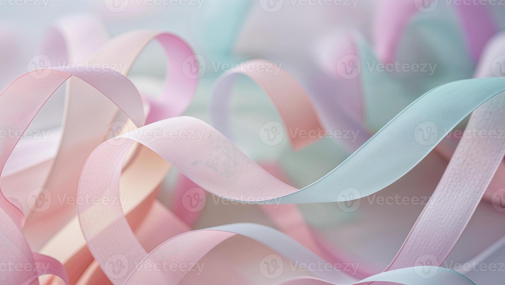 Harmonious watercolor ribbons background with soft pastel shades for serene design photo