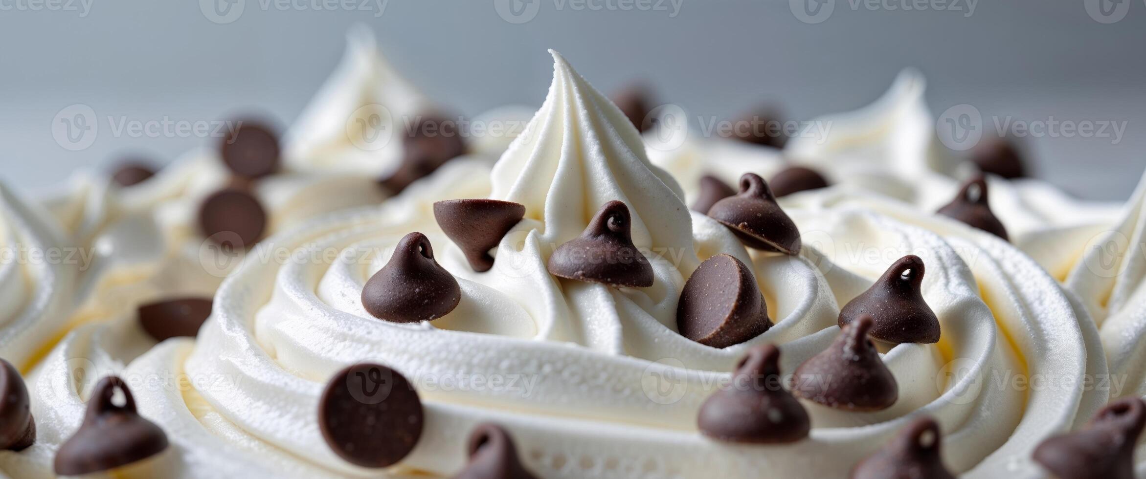 A close up of a cake with chocolate chips photo