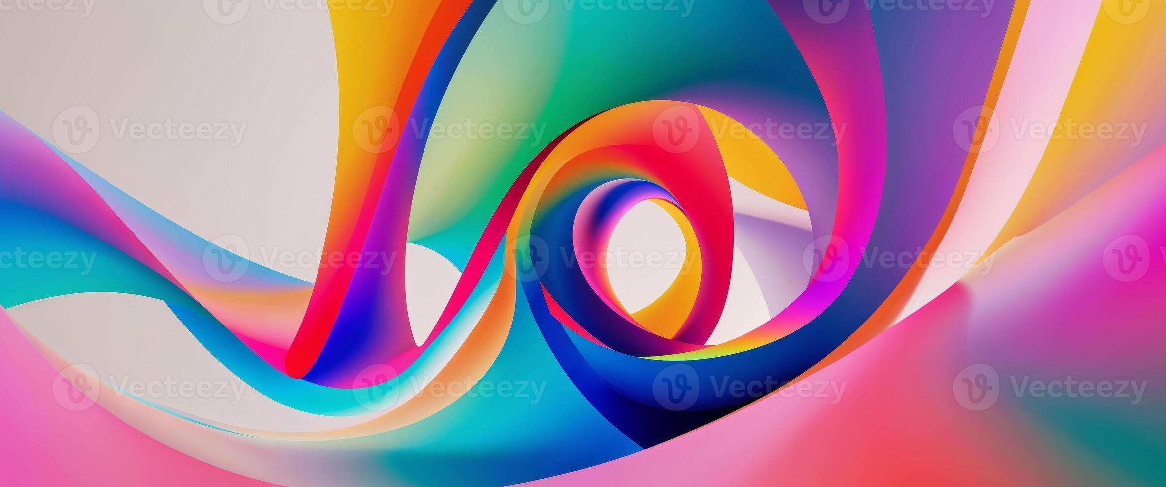 A colorful abstract design with a curved shape photo