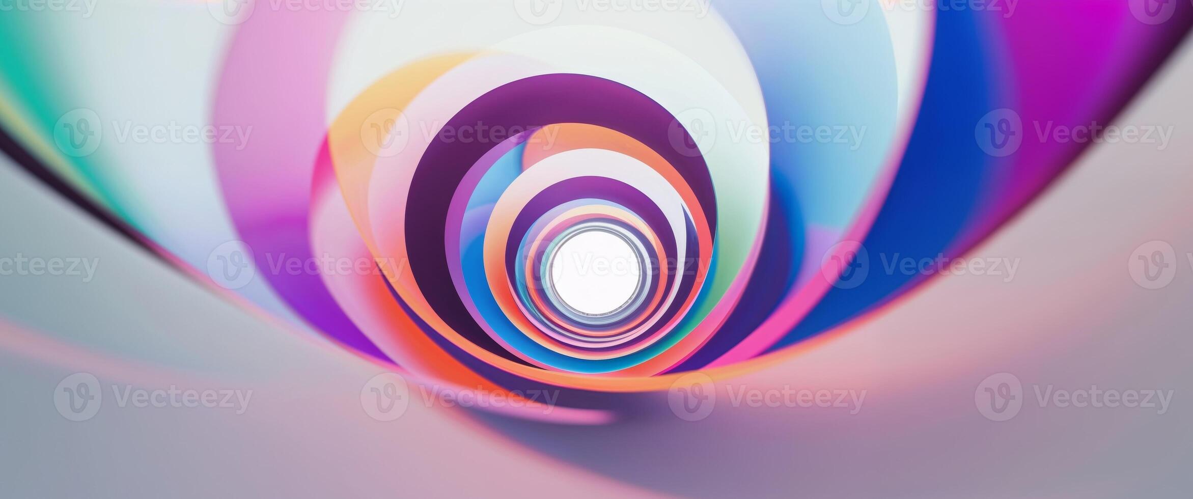 A colorful abstract spiral with a white background photo