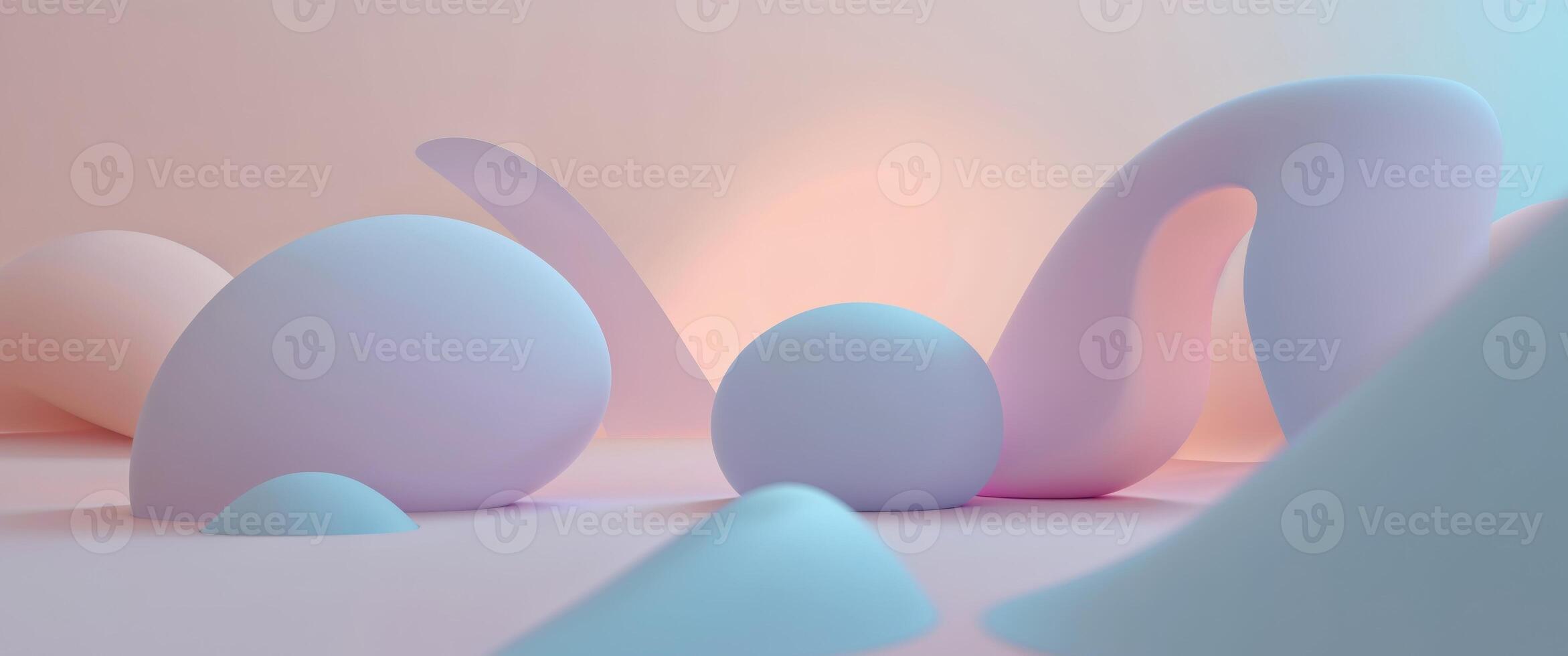 Abstract pastel objects on pastel background. photo