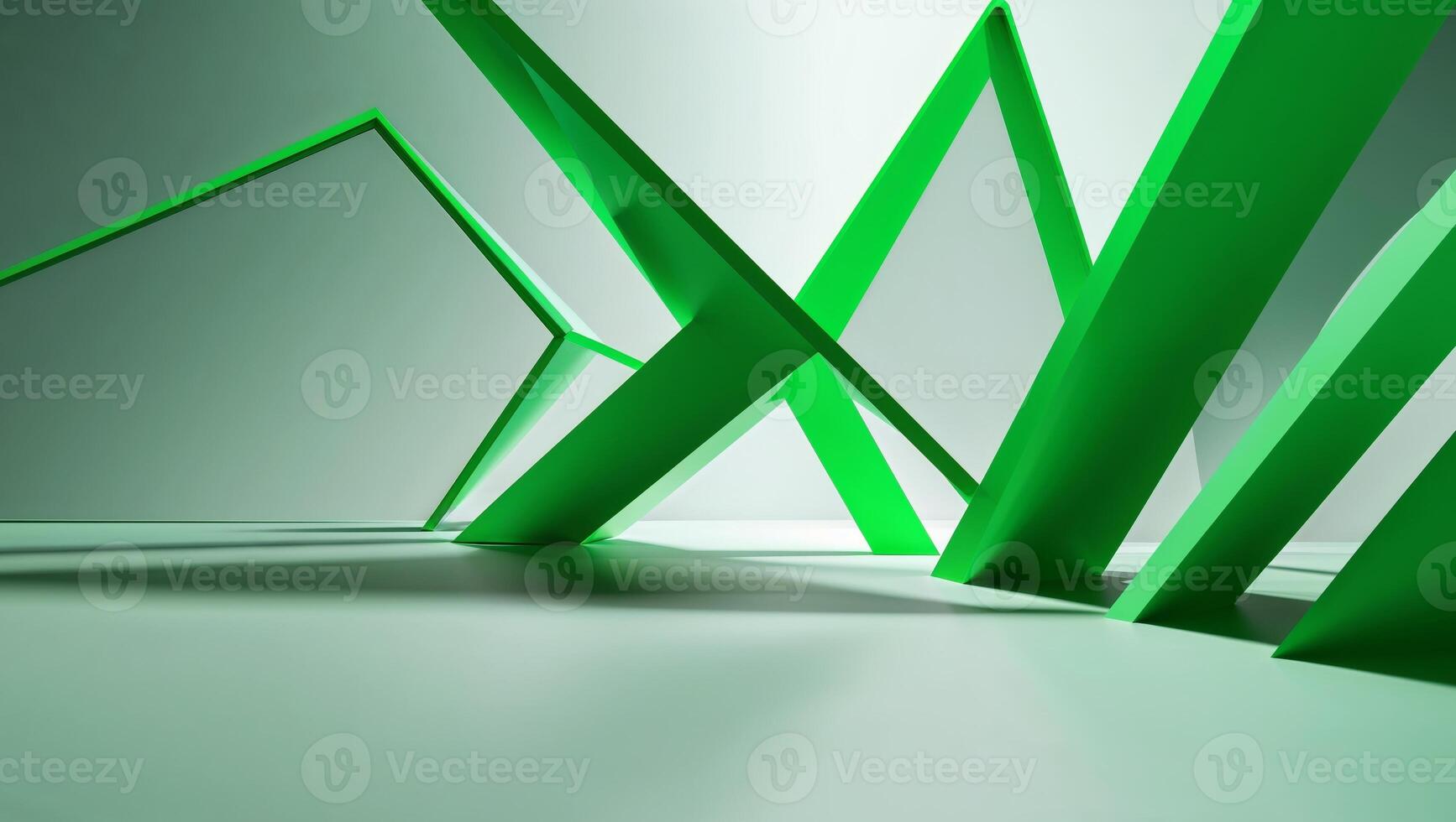 Abstract green 3d background with light and shadow photo