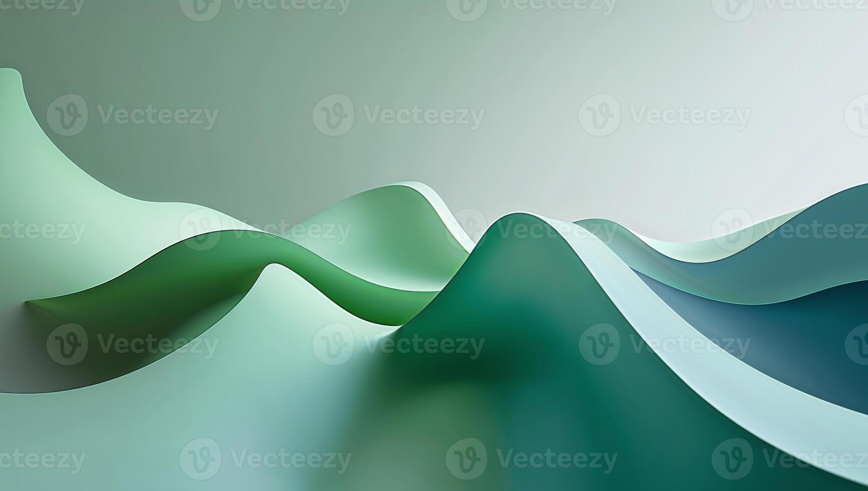 A green and blue abstract background with waves photo
